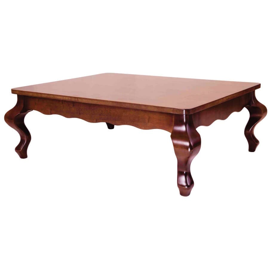 Mesa de Centro Clássica 94 X 74 Cm Estilo Luiz Xv de Madeira Cor Pinhão
