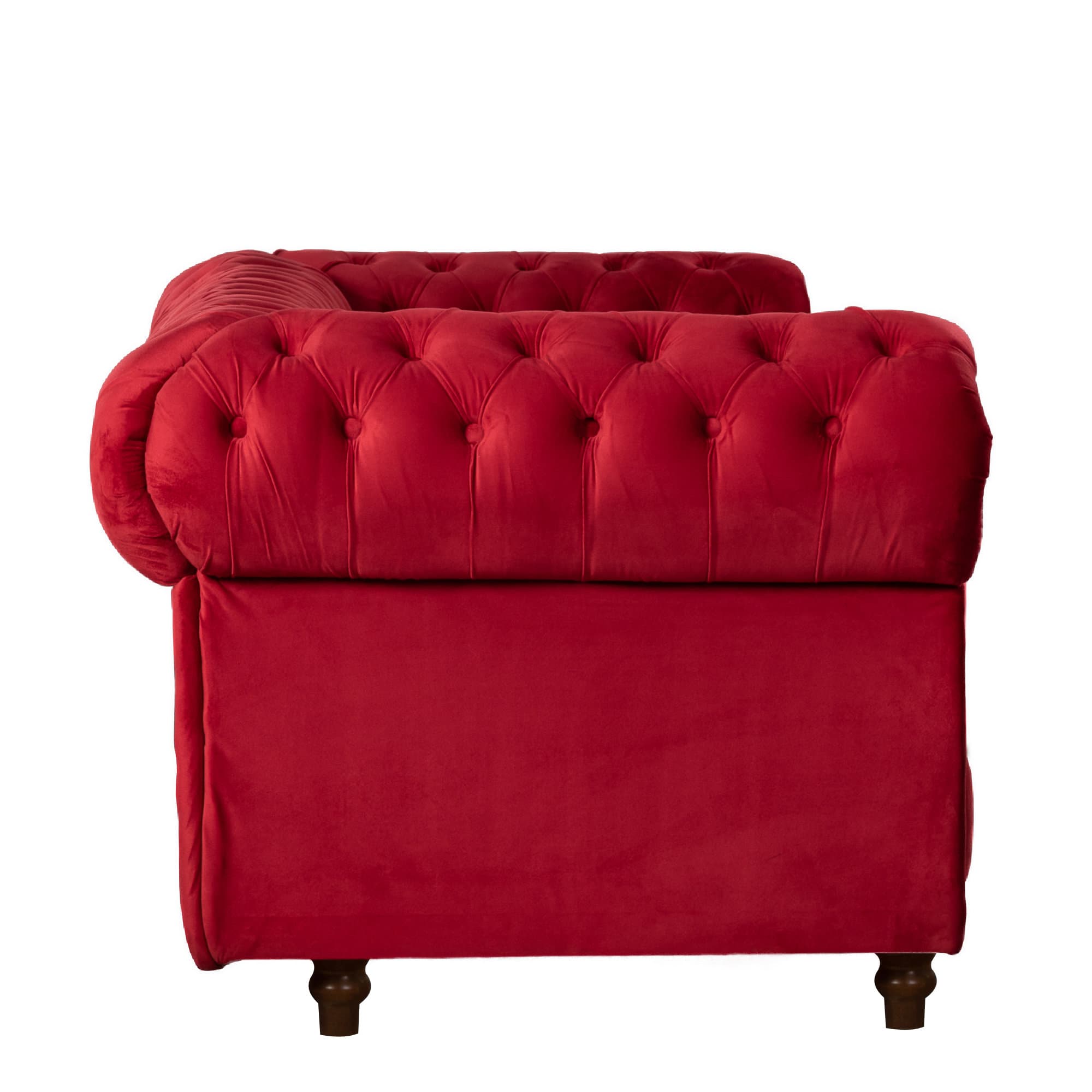 Sofá Chesterfield 2 Lugares 180 Cm Veludo Vermelho — foto 3