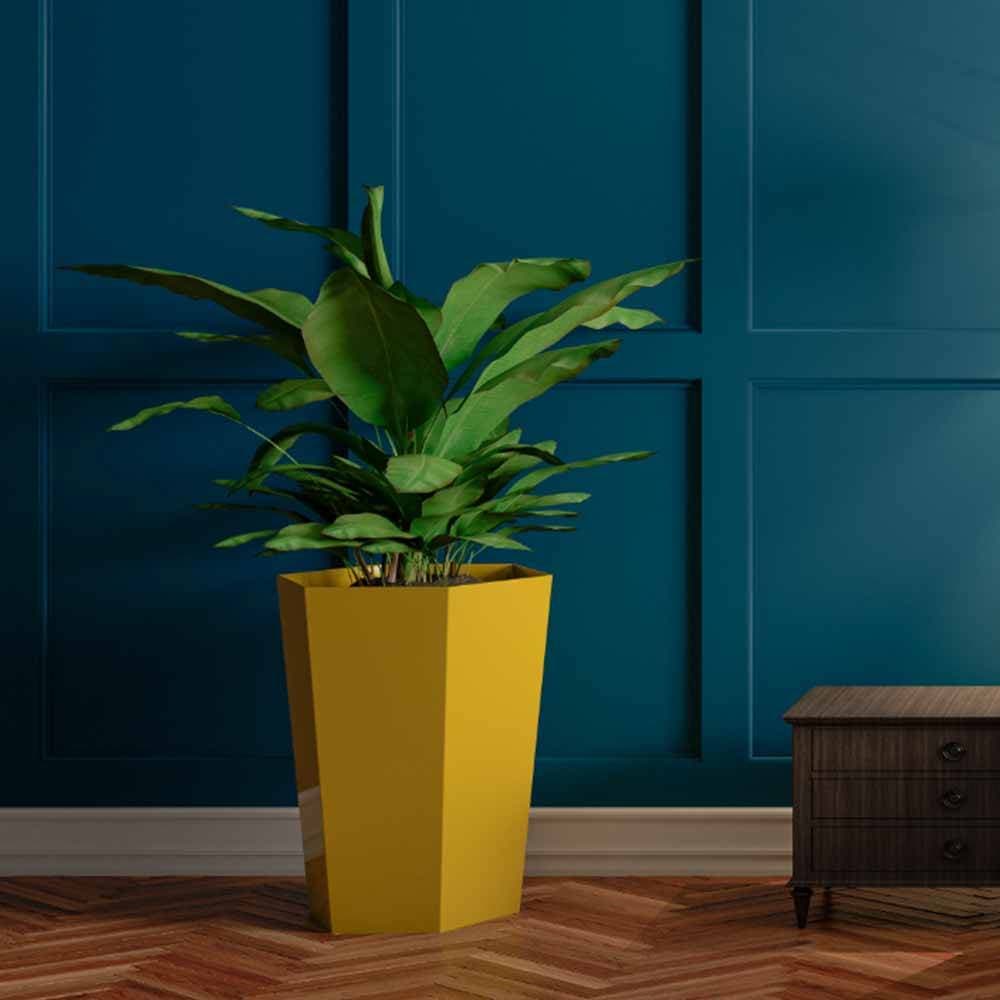 Vaso Siena 69Cm em Fibra de Vidro Amarelo Camaro — foto 3