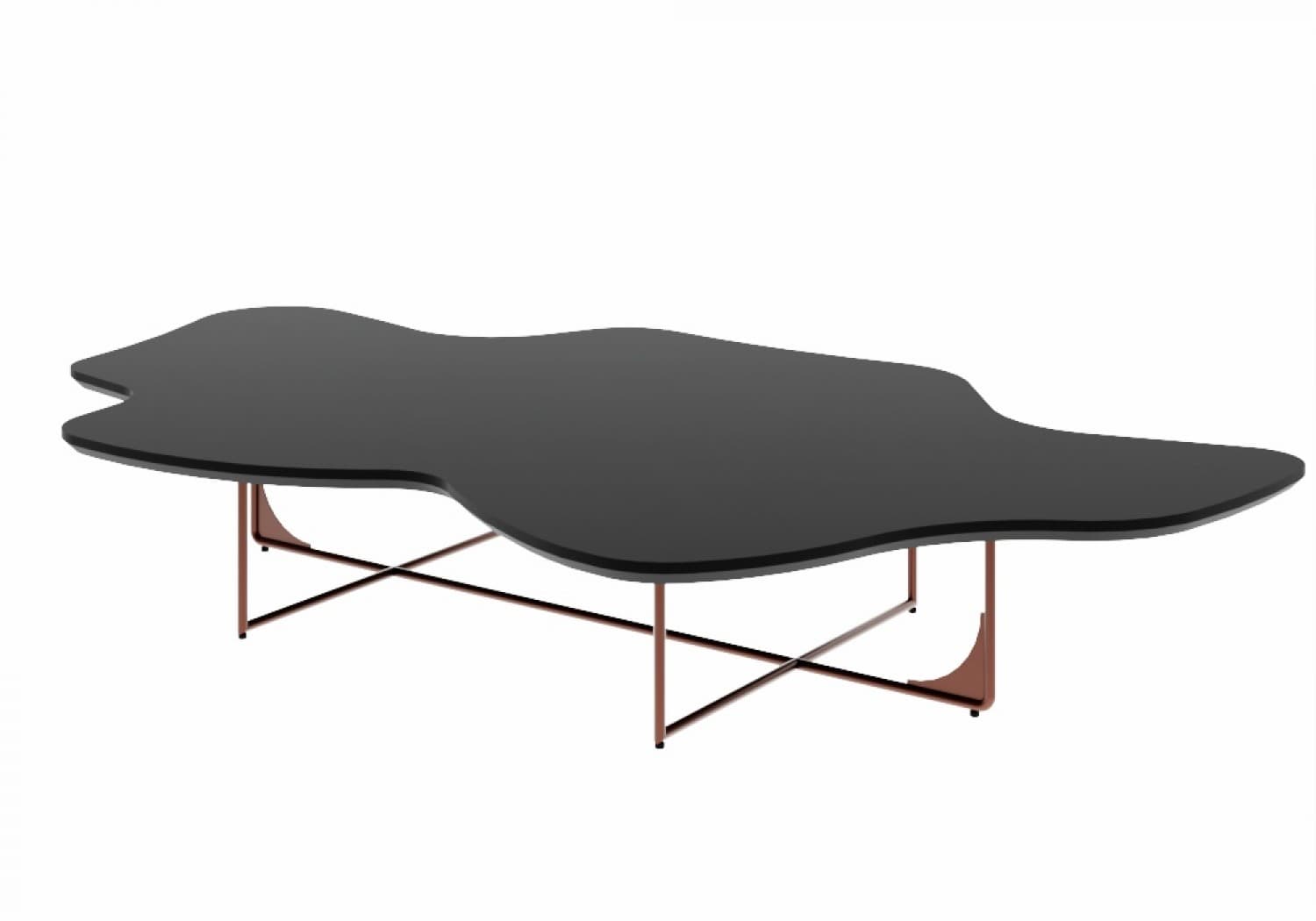 Mesa de Centro 122 Cm Tampo Mdf Álamo com Metal Dourado