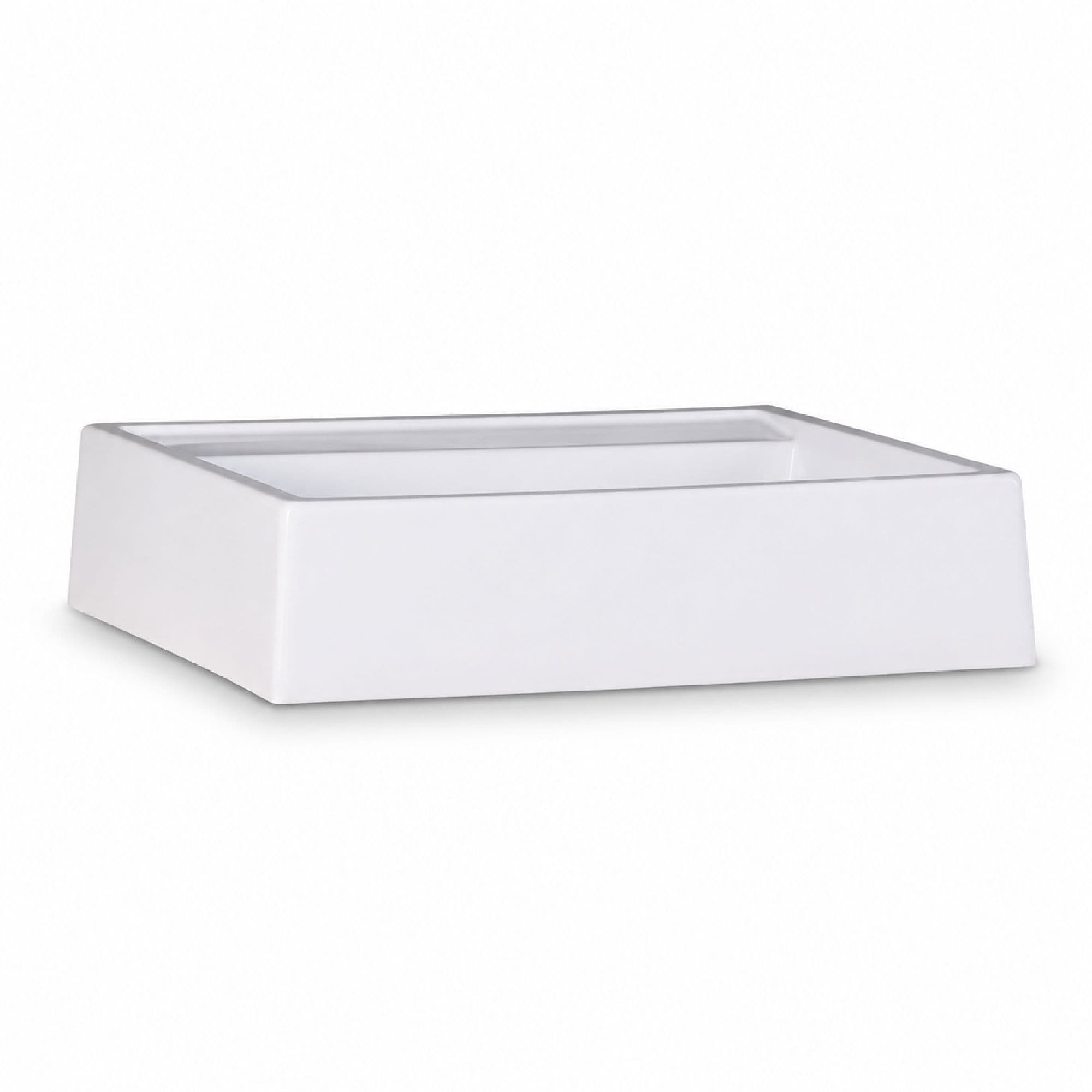 Cuba Dália Retangular de Porcelana 10 X 40.5 Cm Na Cor Branco