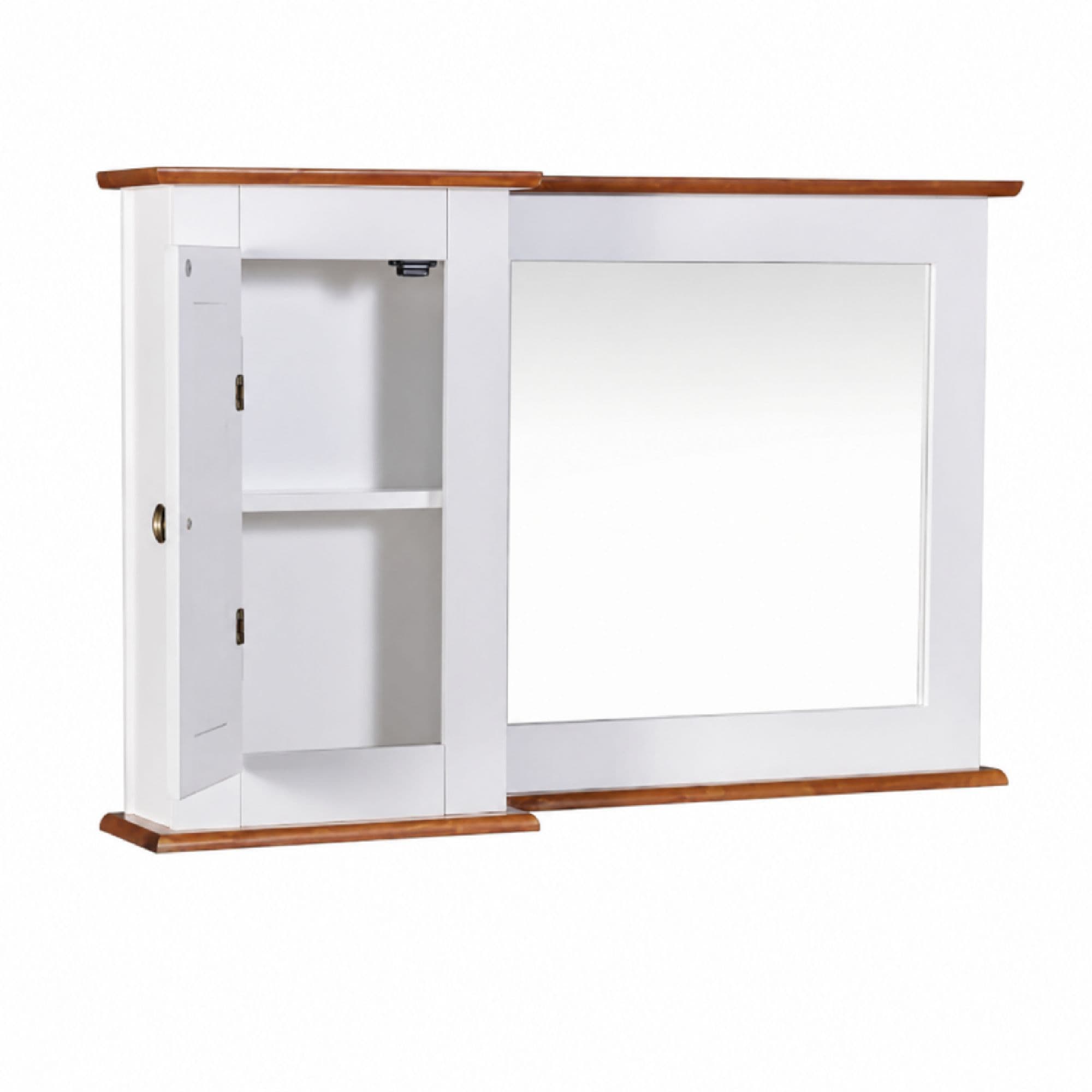 Aéreo para Balcão de Banheiro Branco com Espelho Dália 58 X 97 Cm