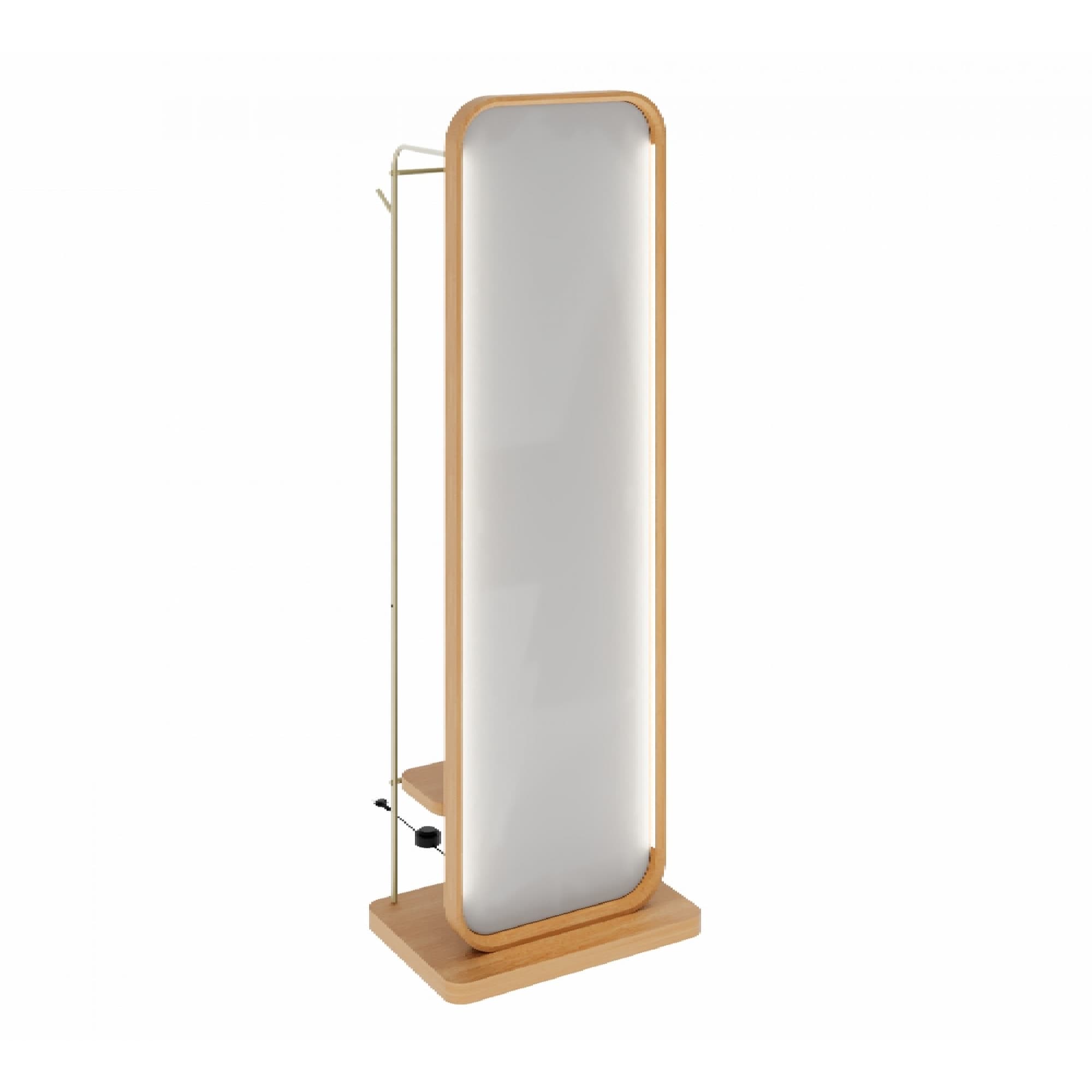 Mini Closet Espelho com Suporte Forje Natural com Metal Dourado