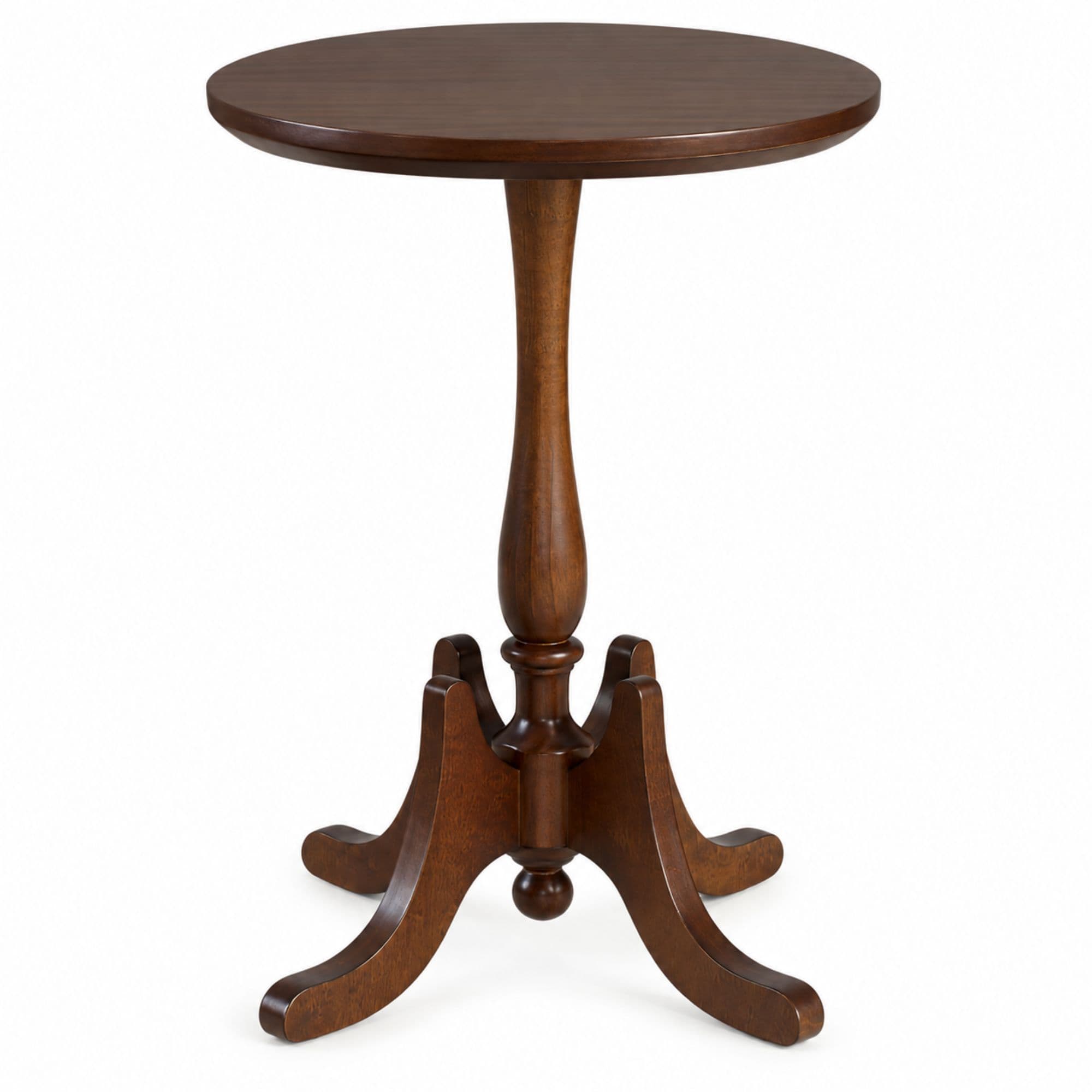 Mesa de Apoio Alta Fróg Redonda Madeira Decorativo Imbuia Glazer