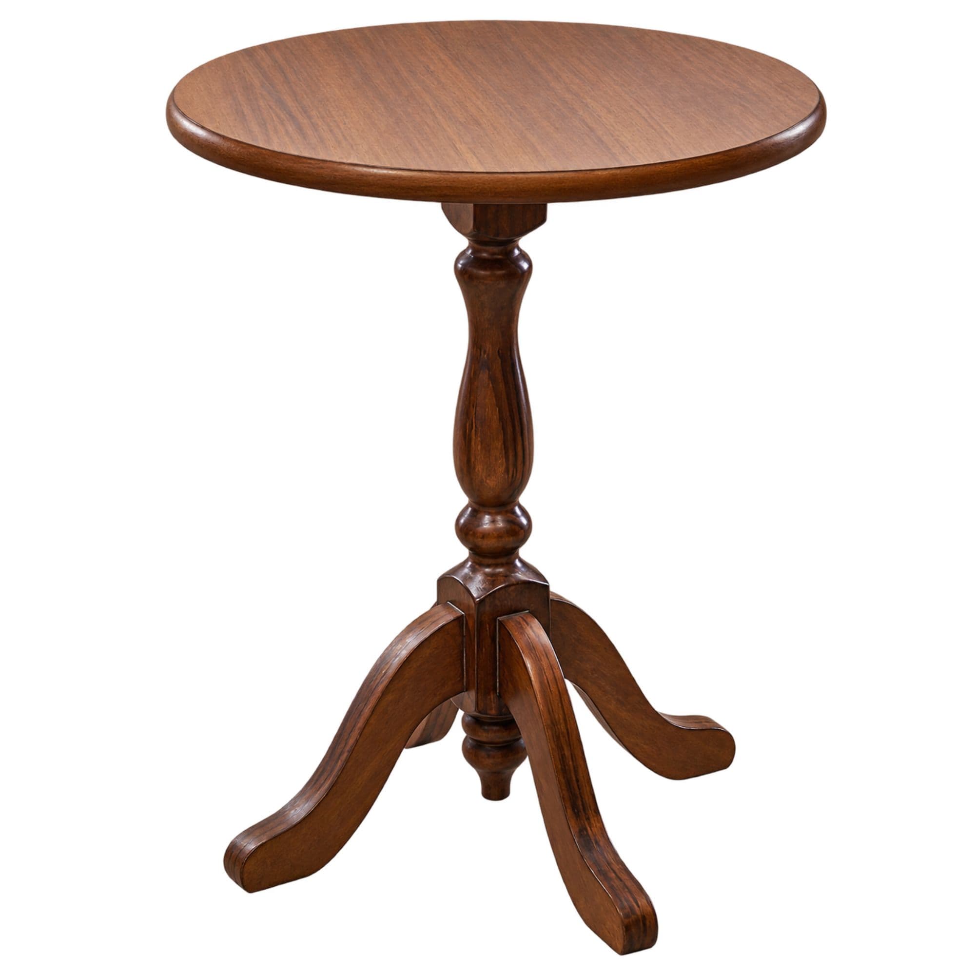 Mesa Bistrô com Tampo Madeirado Redondo 53 Cm e Pé Central Torneado
