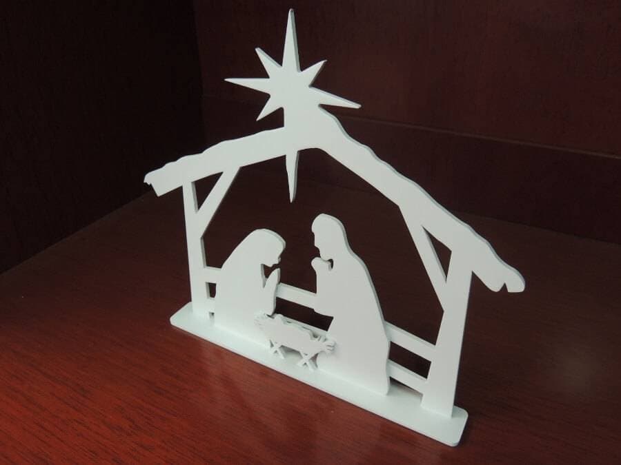 Enfeite de Natal Nascimento Menino Jesus 19Cm Branco