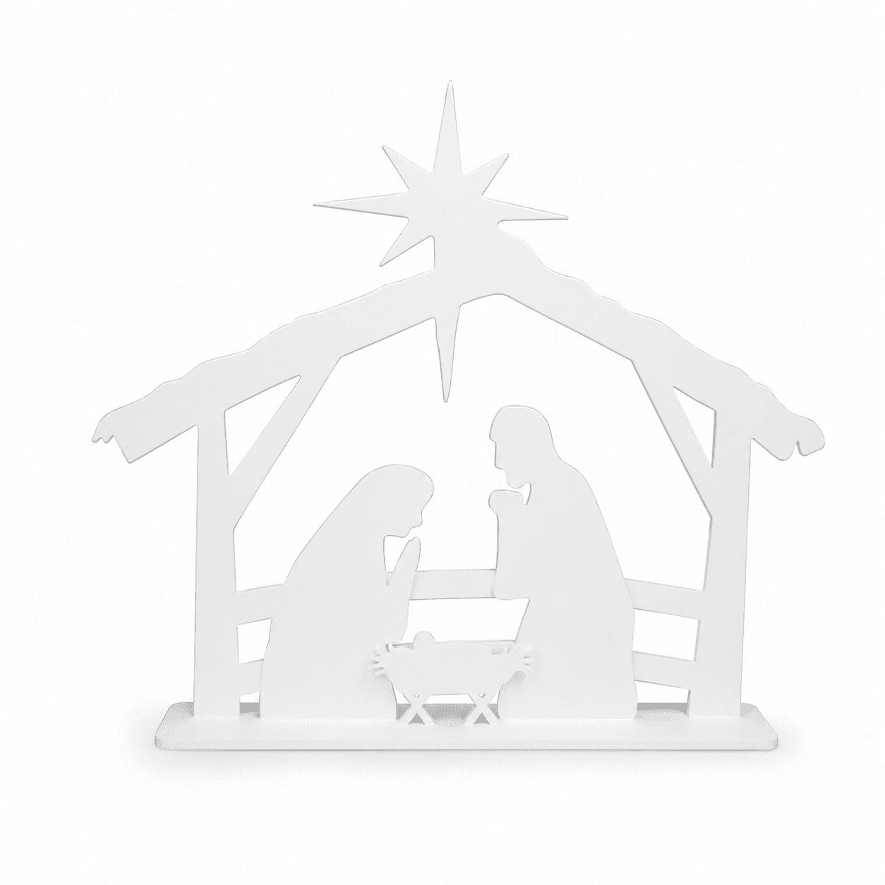 Enfeite de Natal Nascimento Menino Jesus 19Cm Branco
