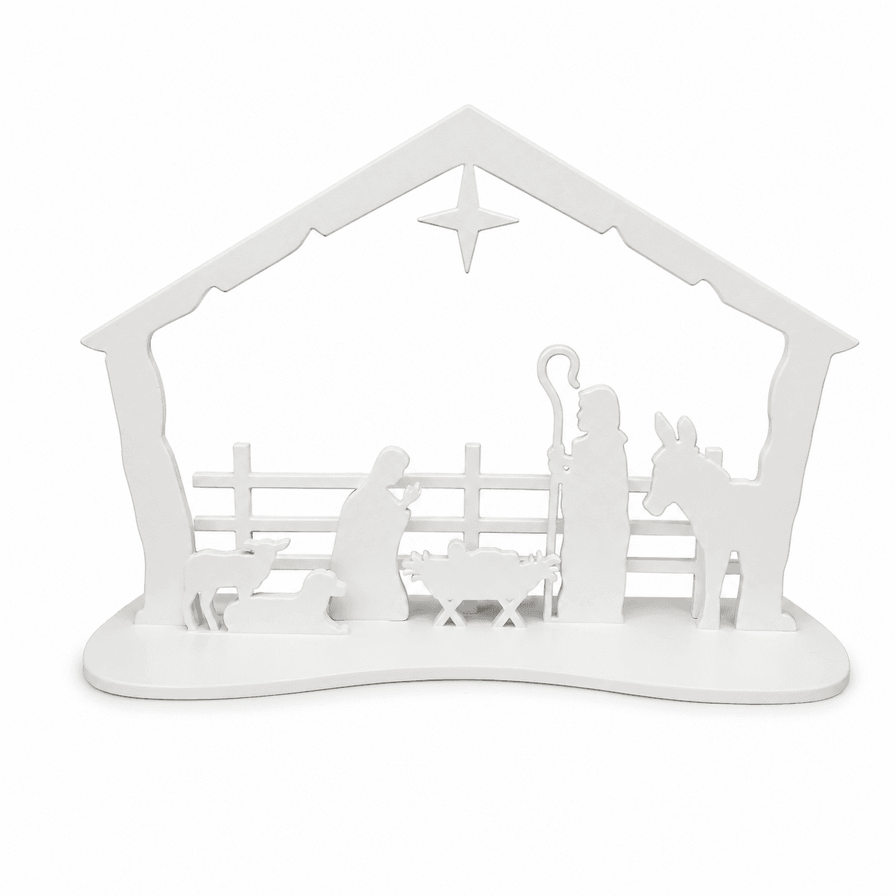 Enfeite de Natal Nascimento do Menino Jesus Na Cor Branco 15 Cm