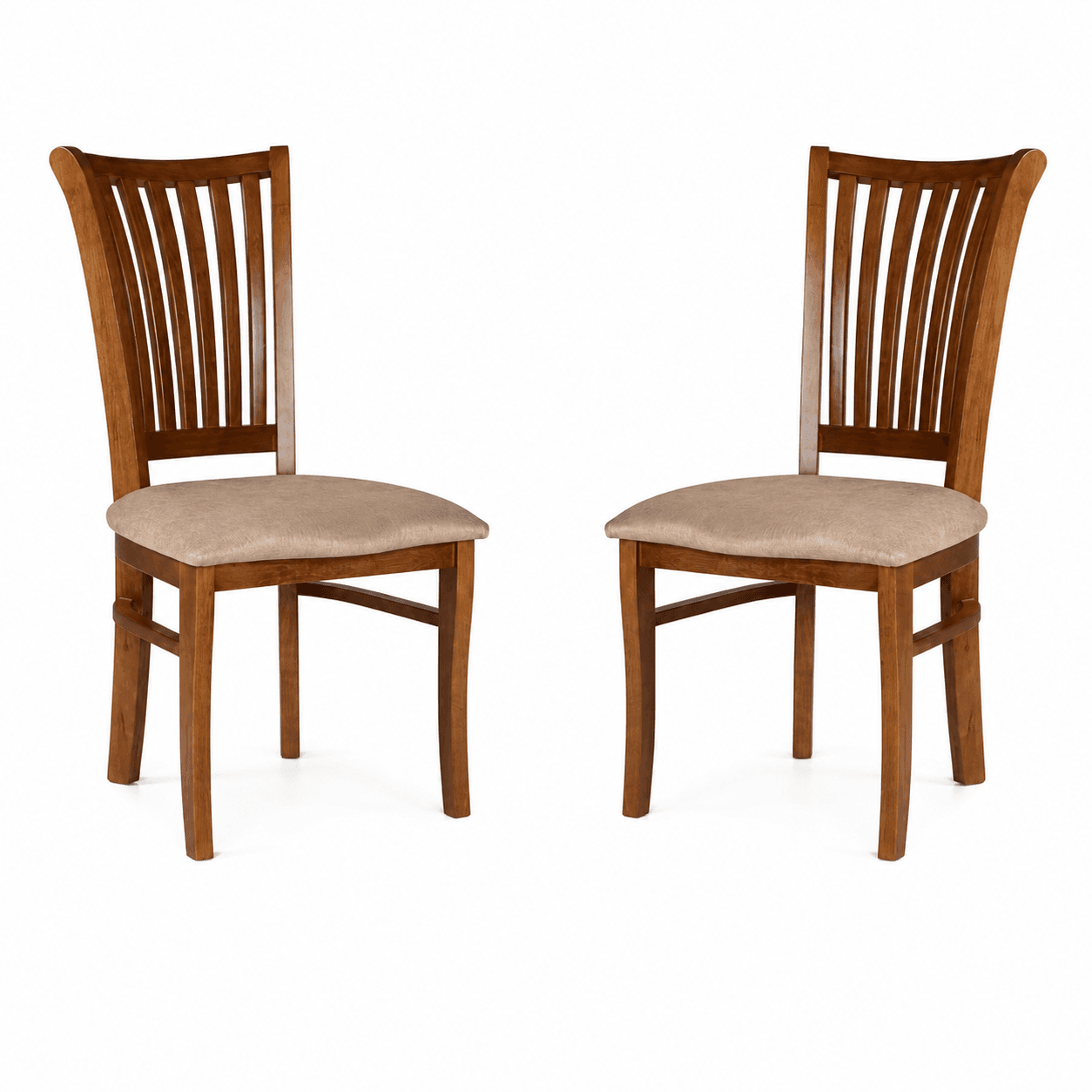 Conjunto com 2 Cadeiras Ripada Roma de Madeira Estofada Imbuia