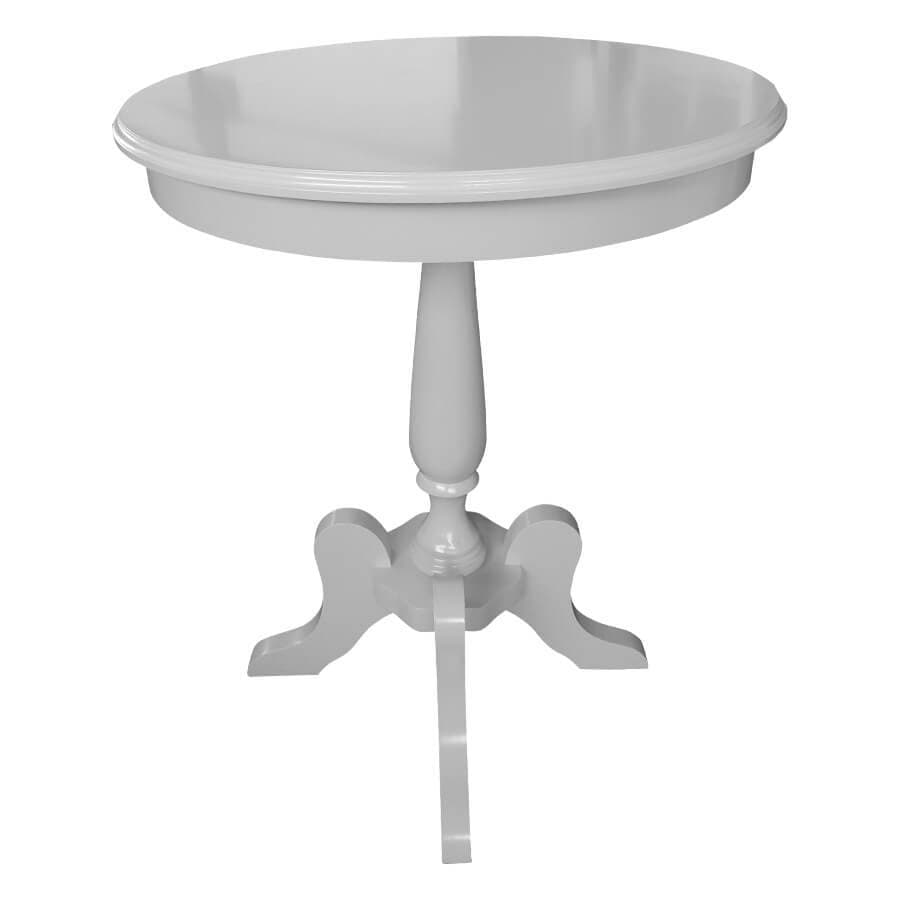 Mesa Lateral Redonda de Madeira 60 Cm Fênix Branco