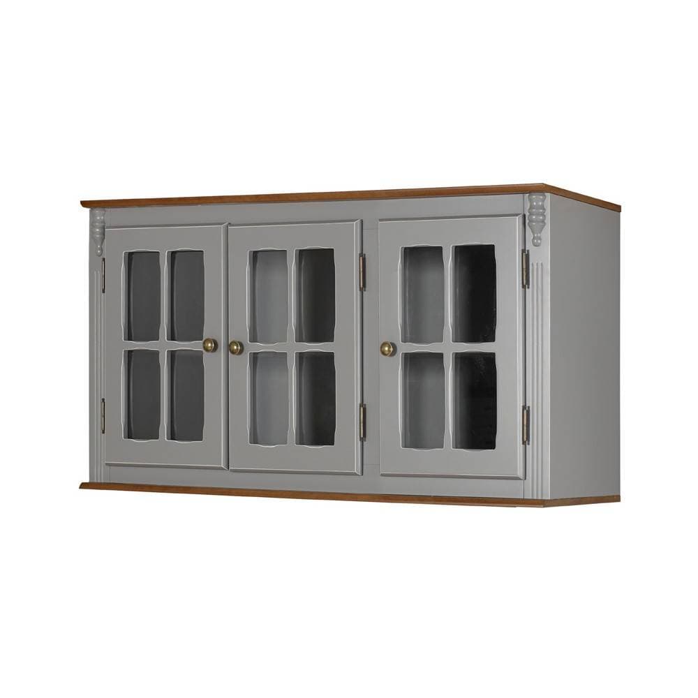 Aéreo Hanover 1.20M 3 Portas Vidro de Madeira e Mdf Cinza com Imbuia