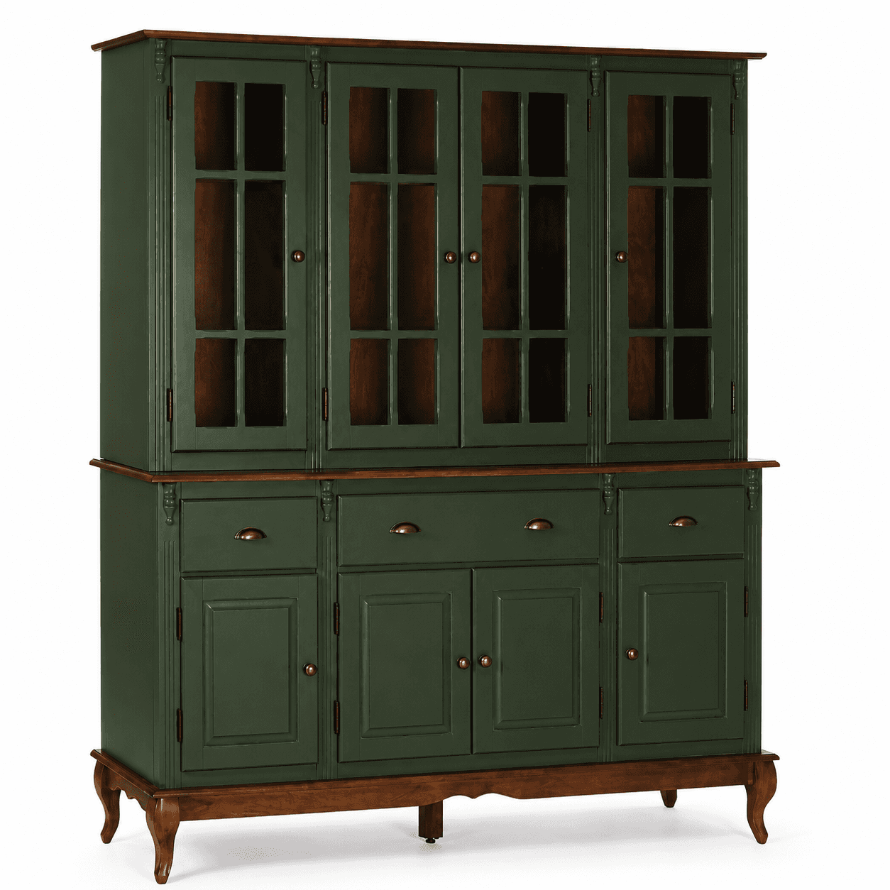 Balcão de Cozinha com Oratório 8 Portas Hanover Verde Musgo