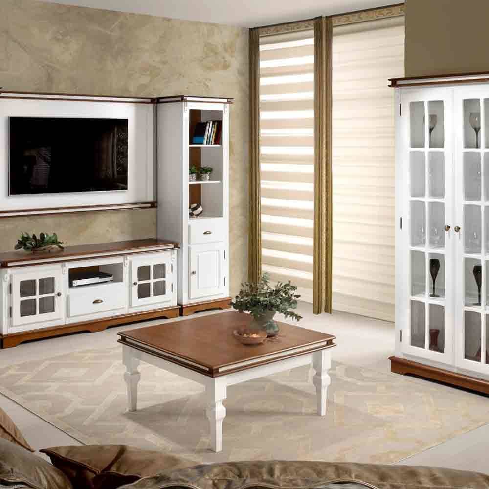 Painel para Tv 150Cm Manchester Imbuia Glazer e Branco Provençal