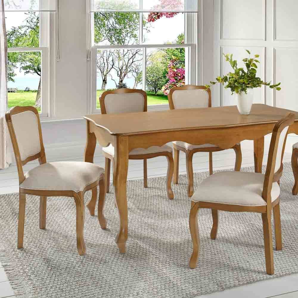 Mesa de Jantar Retangular 200X90Cm Luiz Xv Garapa
