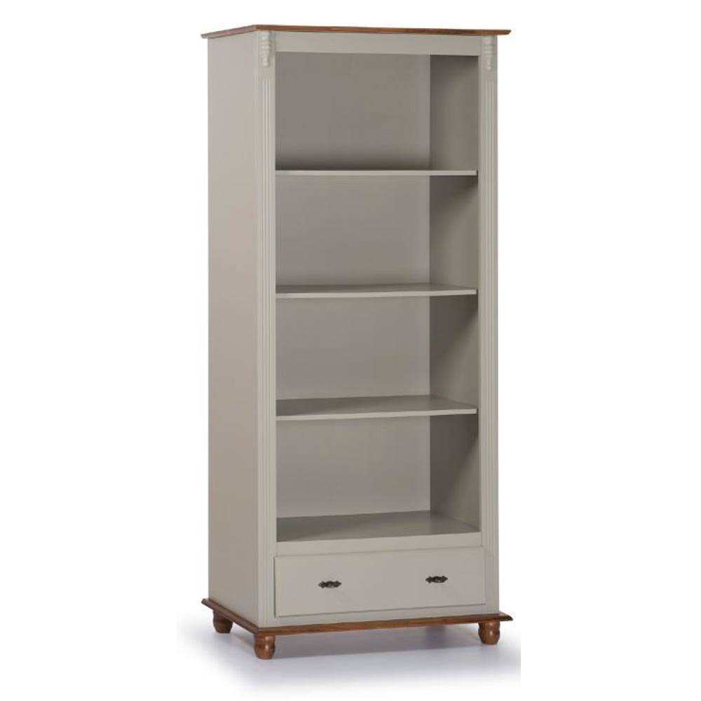 Estante 190 Cm 3 Prateleiras 1 Gaveta Benta Off White Fosco