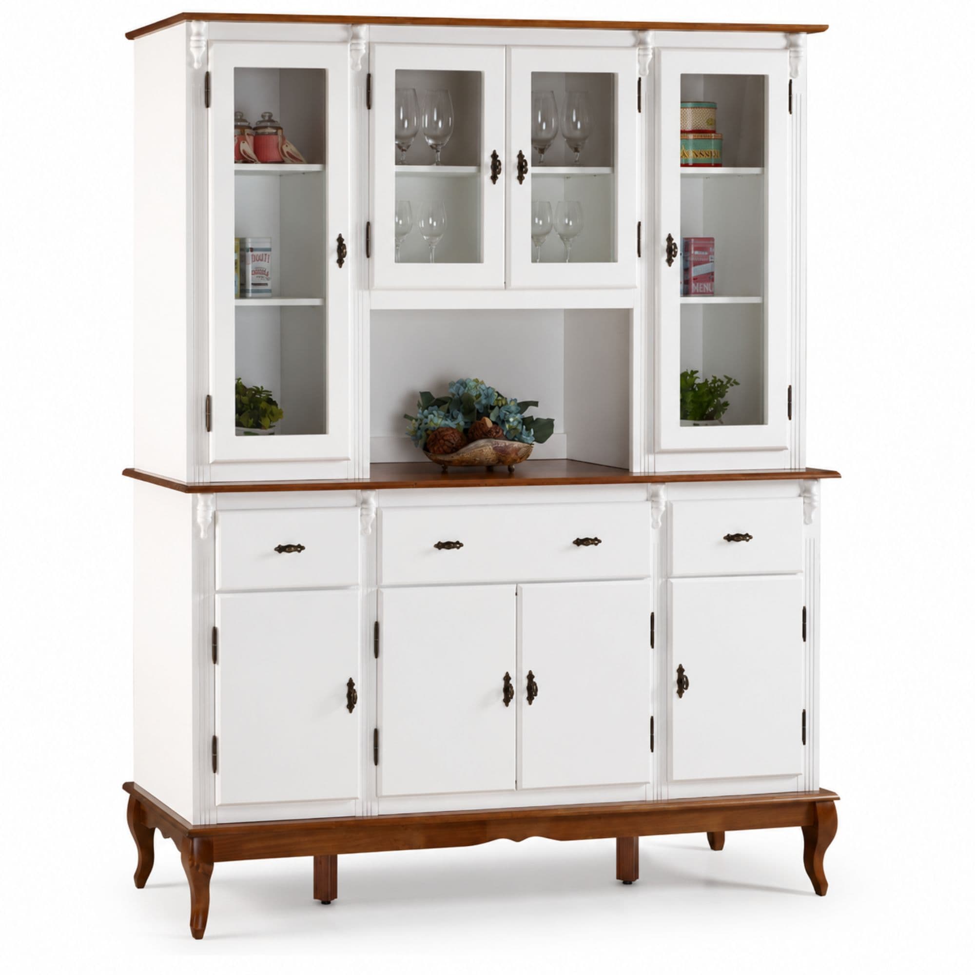 Arca Oratório Mava 205Cm 8 Portas 3 Gavetas Madeira Branco Fosco