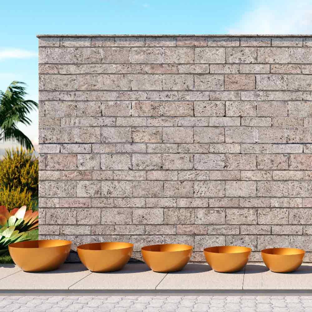 Bacia Florença 80Cm Sem Borda em Fibra de Vidro Dourado Parati