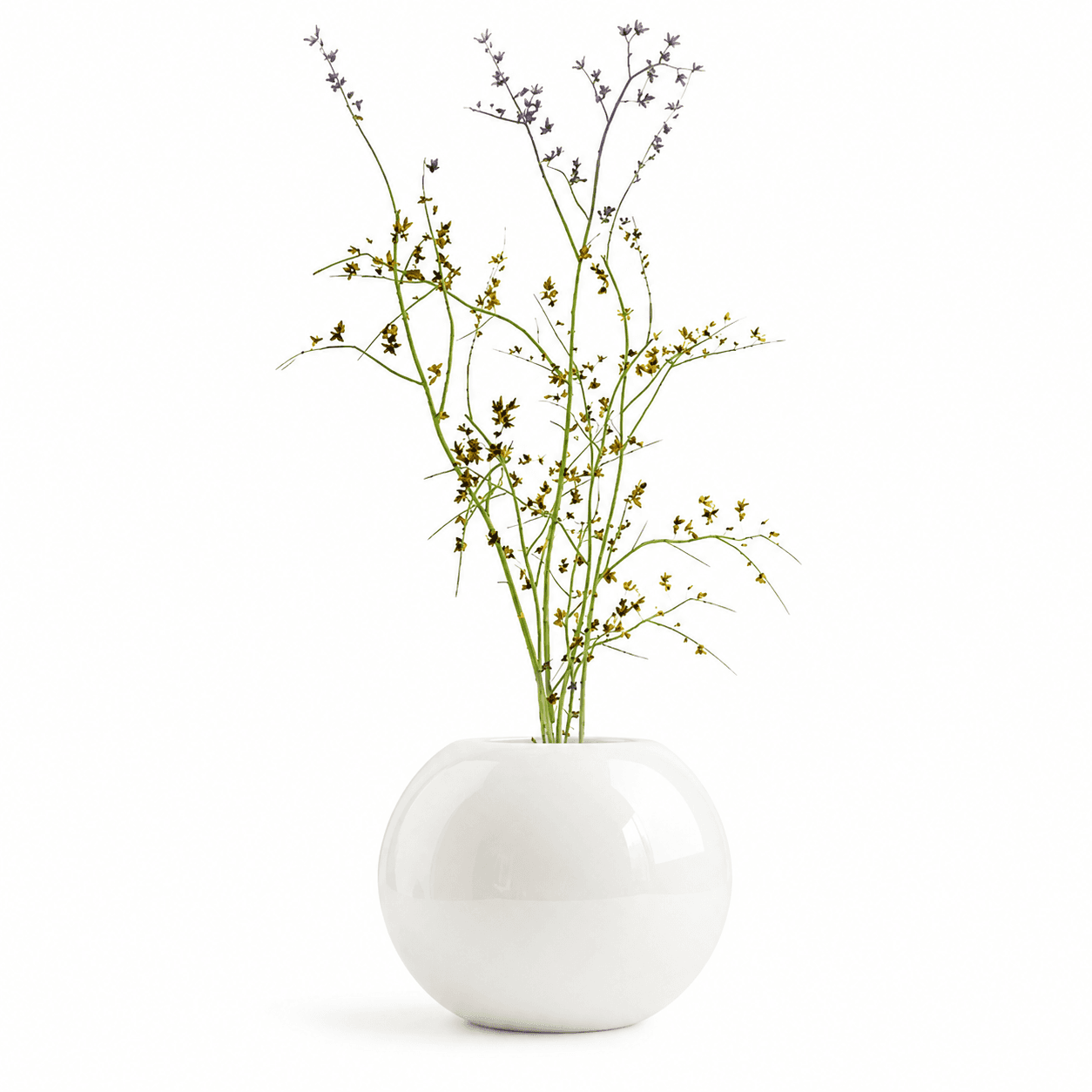 Vaso Bolonha 22Cm em Fibra de Vidro Branco Neve