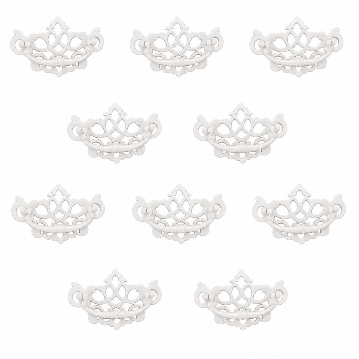 Conjunto 10 Puxadores Colonial 107 Metal Branco
