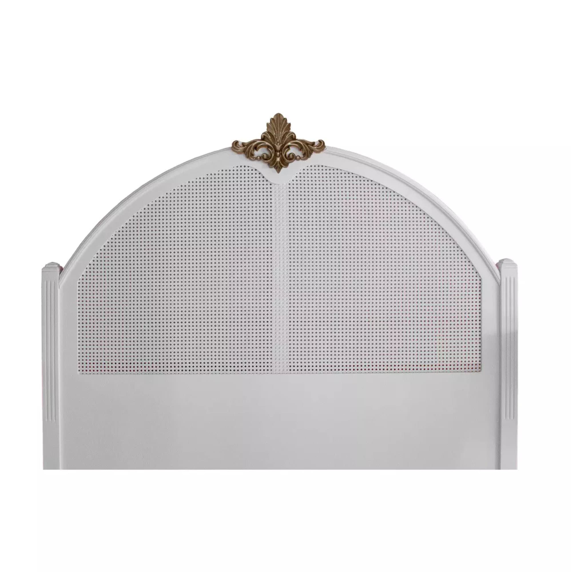 Cabeceira de Casal com Palha Cor Branco Fendi Lumiére